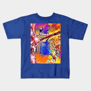 Crow in the Forest Kids T-Shirt